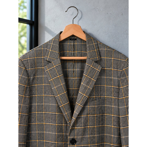 J. Peterman Plaid Linen Solotex Blazer Sport Coat Jacket Men's 42R NWOT