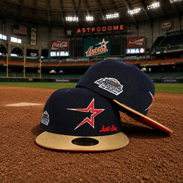 Houston Astros Astrodome Just Don New Era 59FIFTY Fitted Hat 7 1/8 Navy Rare