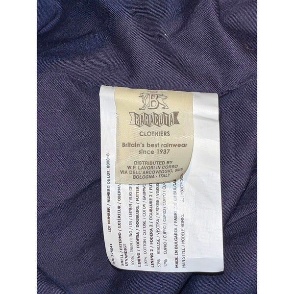 Baracuta G9 Linen Harrington Jacket Blue Fraser Tartan Italy Sz 46 L