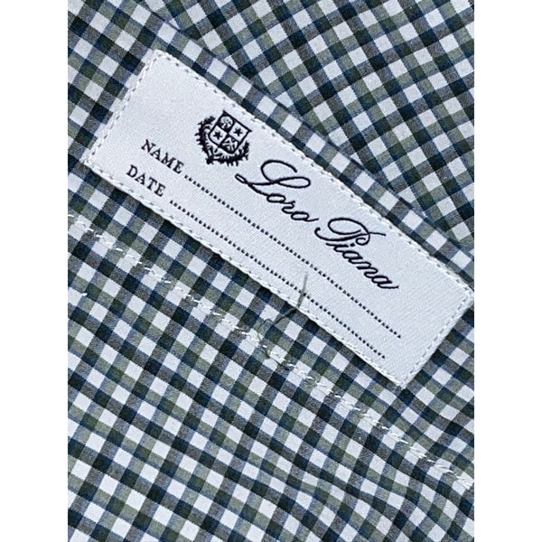 Loro Piana Italy Cotton Flannel Gingham Button Down Shirt Men's 3XL MAB1852