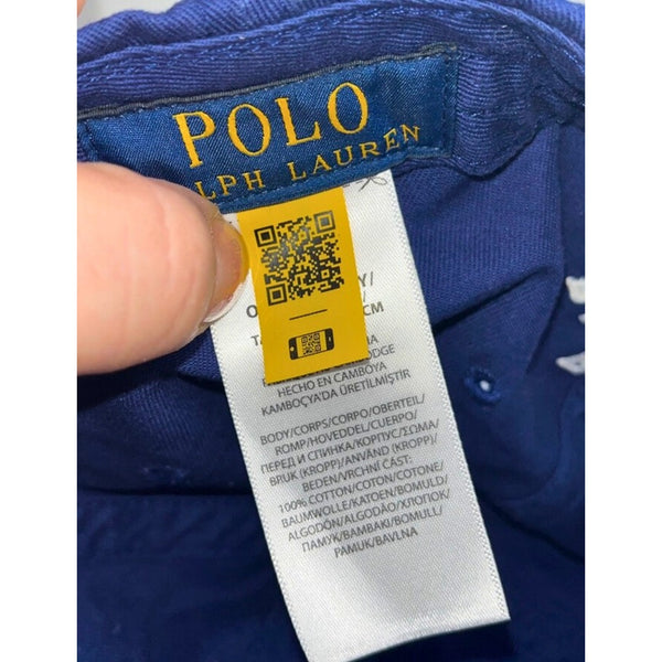 Polo Ralph Lauren Polo Bear Hawaiian Hat Navy Leather Strap Adjustable Rare
