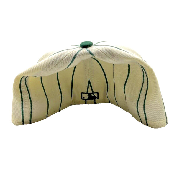 New York Yankees 59FIFTY MLB Cap Hat Oatmeal Green Striped Unisex Sz. 7 3/8 RARE