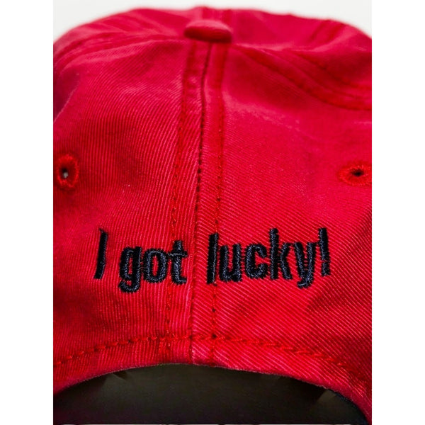Snapple 2004 Lemons R Lucky Red Hat Adjustable Baseball Cap Buckle Strap Vtg