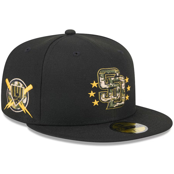 San Diego Padres New Era 2024 Armed Forces Day Camo 59FIFTY Fitted Hat 6 7/8 NWT