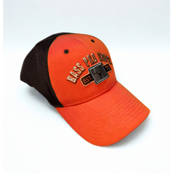 Bass Pro Shops Gone Fishing Orange Brown Adjustable Hat NWOT Outdoor Cap