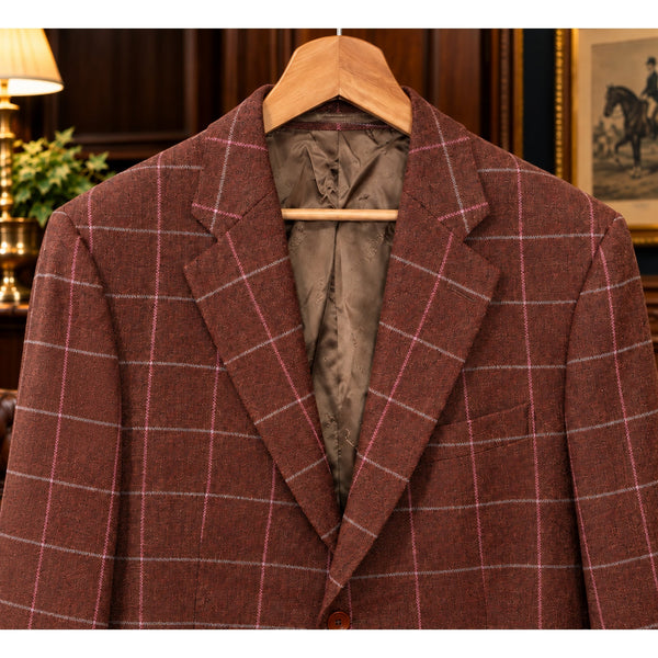 Charles Tyrwhitt Wool Cashmere Windowpane Blazer Sport Coat 42R English Cloth