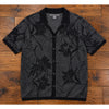 John Varvatos Simon Floral Jacquard Camp Collar Knit Shirt XL NWT $268 Black