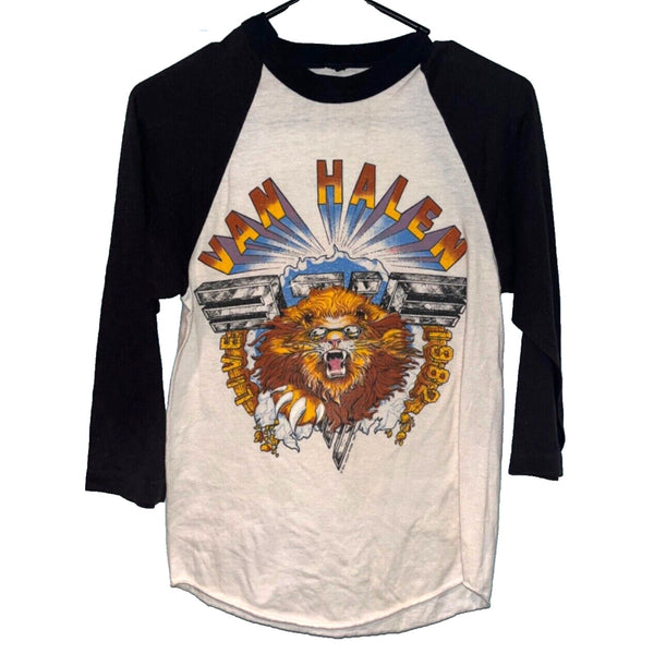 Van Halen Tour Live 3/4 Sleeve Thin T Shirt Anvil Adult Size S Vintage 1982