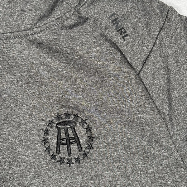 Barstool Sports x UNRL Crossover Hoodie Gray Performance Fleece Stretch Sz L EUC