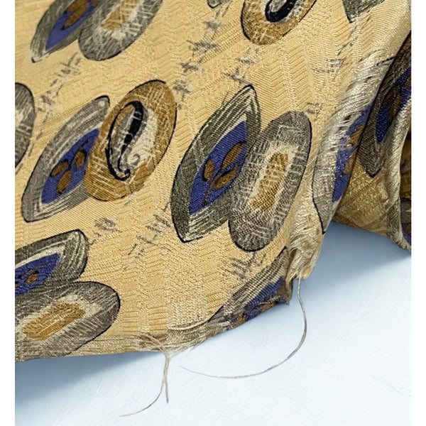 Brioni 100% Silk Tie Handmade Italy Gold Blue Abstract Luxury Designer Classic