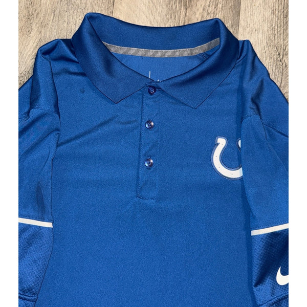 Indianapolis Colts Nike Dri-FIT Polo Shirt Men's XL Blue NFL Training NWOT