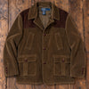 Polo Ralph Lauren Corduroy Norfolk Shooting Jacket Leather Suede Sz L Rare