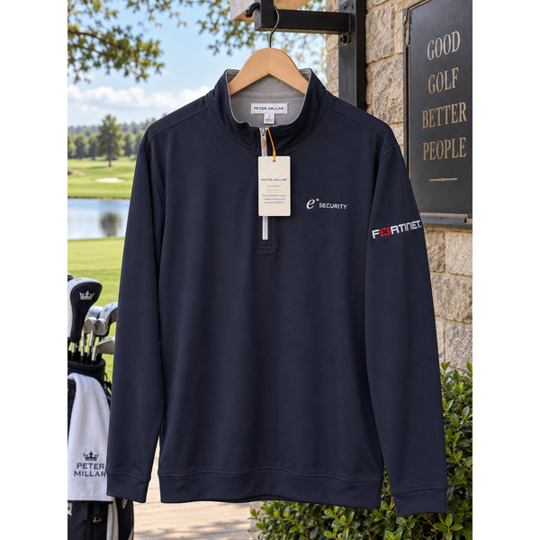Peter Millar Crown Sport Perth 1/4 Zip Fortinet E Security Men's L NWT $135