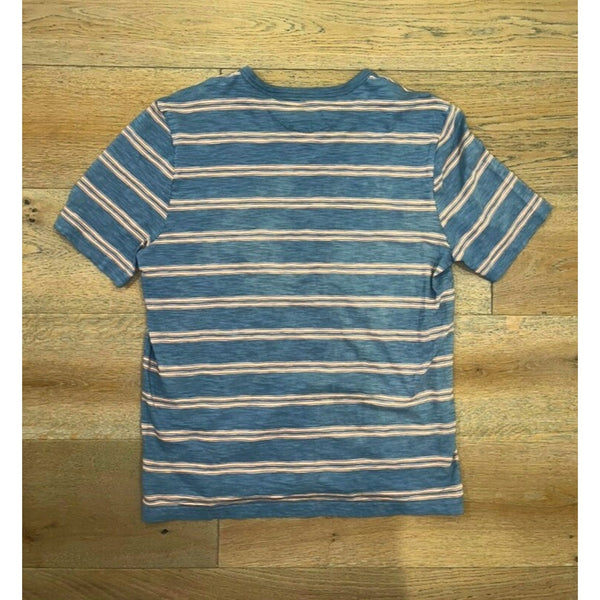 Faherty Brand Surfrider Stripe Tee Men’s Large Blue Pink Striped Pocket NWOT