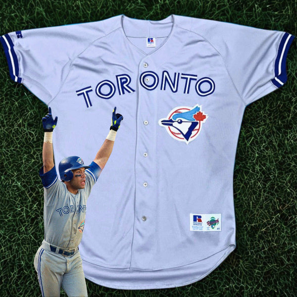 Toronto Blue Jays Russell Athletic Road Jersey 90s USA Sz 44 (L) Vintage