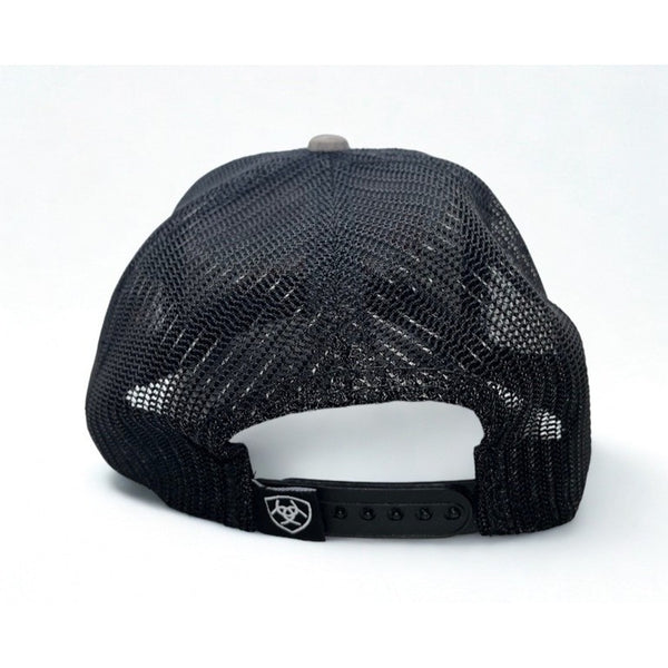 Ariat USA Flag Trucker Hat Heather Gray Black Mesh Snapback Cap A300014206