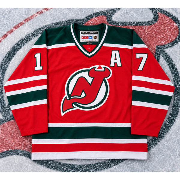 New Jersey Devils Ilya Kovalchuk #17 CCM NHL Jersey 2XL Red Green Retro