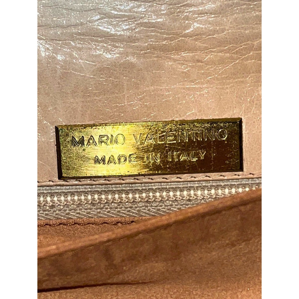 Valentino by Mario Valentino Vintage Leather Shoulder Bag Bronze Chain Strap