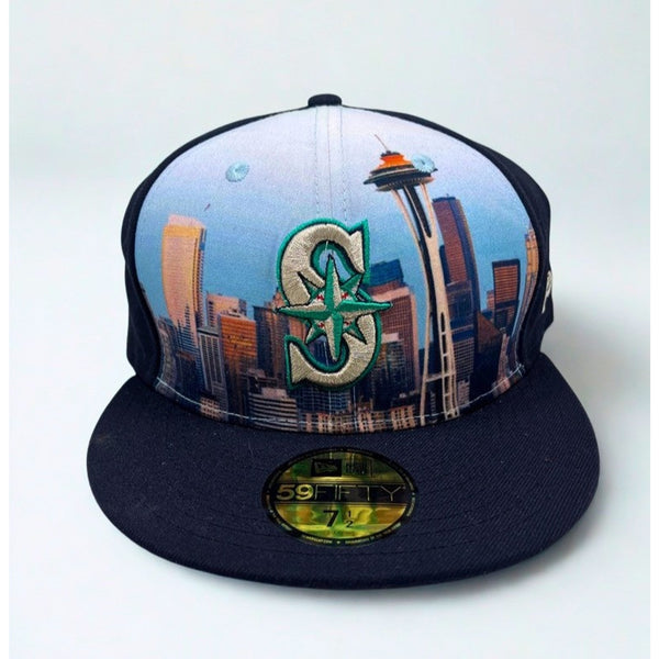 Seattle Mariners MLB New Era 59FIFTY Skyline Summit Fitted Hat 7 1/2 NWT Rare