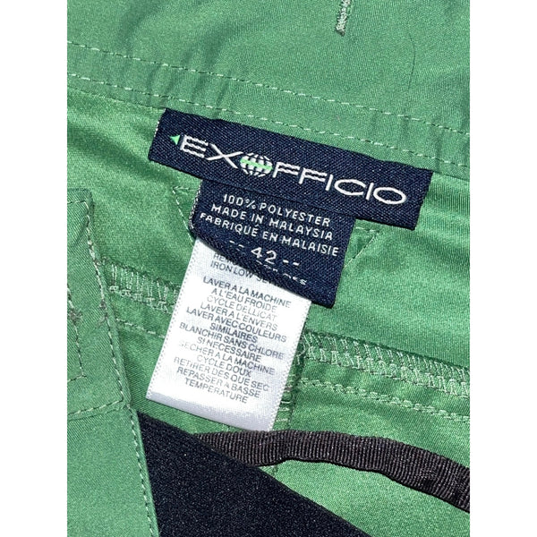 ExOfficio Amphibious Travel Cargo Shorts Mens 42 Green Quick Dry Hiking Swim