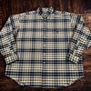 Polo Ralph Lauren Big Shirt Men XL Yellow Blue Plaid Button Down Blue Pony VNTG