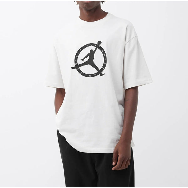 OFF-WHITE x Jordan Logo Embroidered T-Shirt Sail DM0062-054 Mens XS NWT