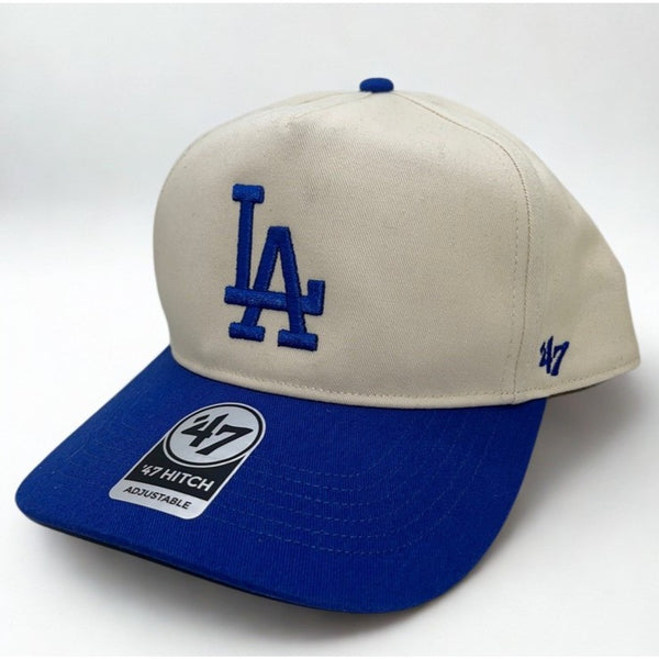 Los Angeles Dodgers 47 Brand Hitch Two Tone Natural Blue Snapback Hat OSFA NWT