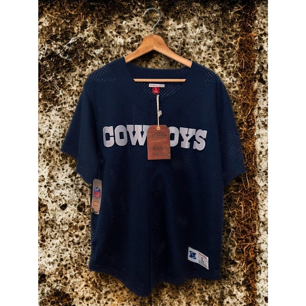 Dallas Cowboys Mitchell & Ness Mesh Button Jersey Super Bowl XXVII Sz L NWT