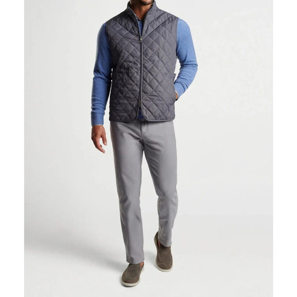 Peter Millar Essex Quilted Vest XL Iron Gray Full Zip Recycled Polyester NWOT