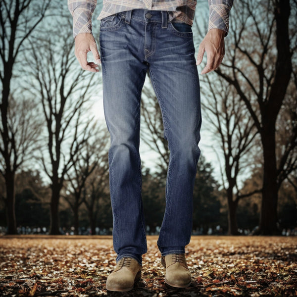 True Religion Ricky W Flap Relaxed Straight Jeans Lake View 42x36 NWT USA