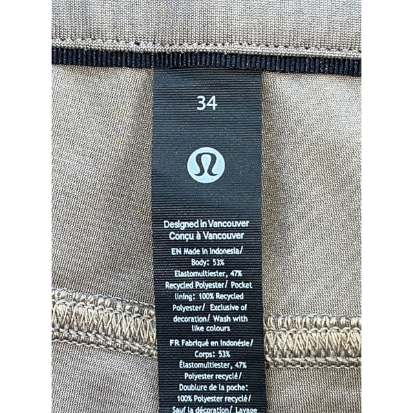 Lululemon ABC Slim-Fit Trouser Warpstreme Stone Khaki Men’s 34x36 NWOT 5 Pocket
