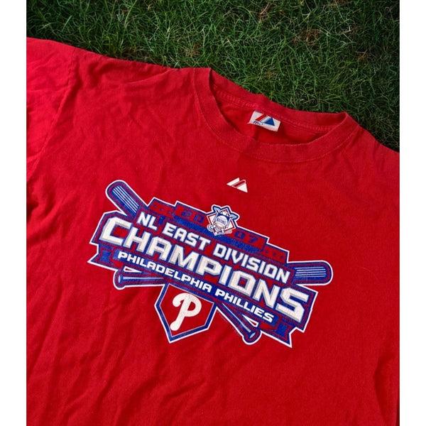 Philadelphia Phillies MLB 2007 NL East Champions Majestic T-Shirt Sz. XL Red
