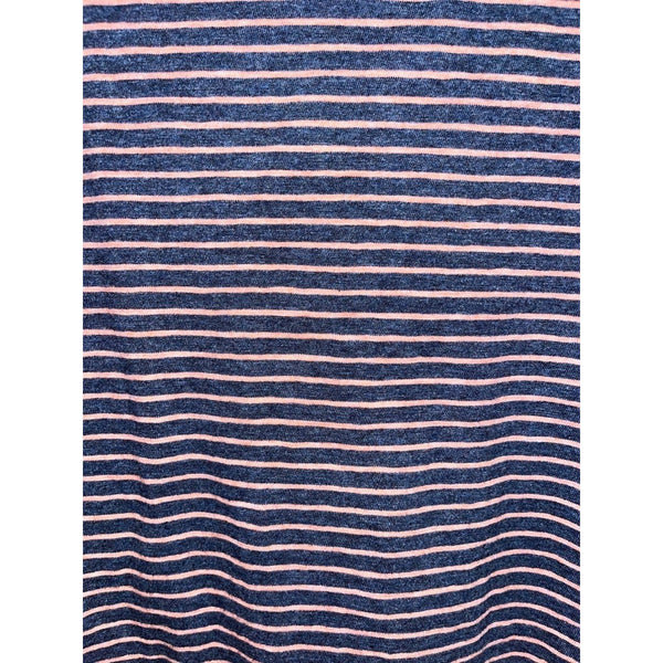 Faherty Movement Long Sleeve Polo Shirt Sz. L Navy Pink Stripe Cotton Stretch