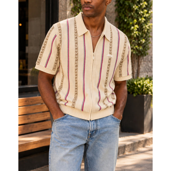 Ice Cream BBC Chain SS Polo Sweater Men's M NWT Jacquard Knit Running Dog $185