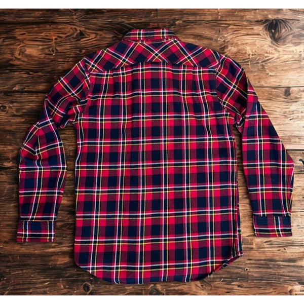 CC Filson Vintage Flannel Work Shirt 11010689 Red Black Gold Plaid Men’s Small