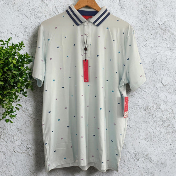 Redvanly Langham Polo Shirt Men’s M Breeze Blue Performance Golf NWT MSRP $105
