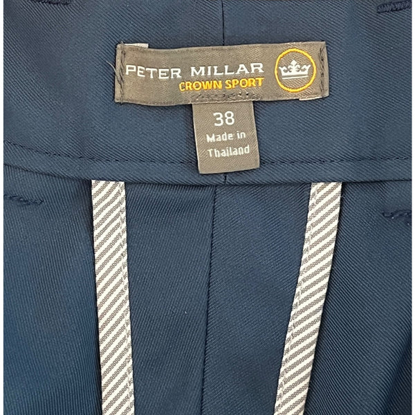 Peter Millar Crown Sport Salem Performance Shorts Mens 38 Blue Golf Wicking 9"