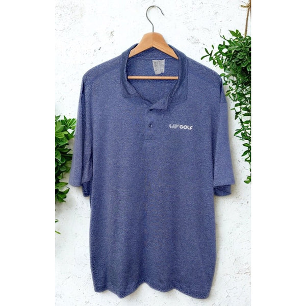 LIV Golf Polo Shirt Mens XL Heather Blue Clique Performance Golf Shirt Polyester