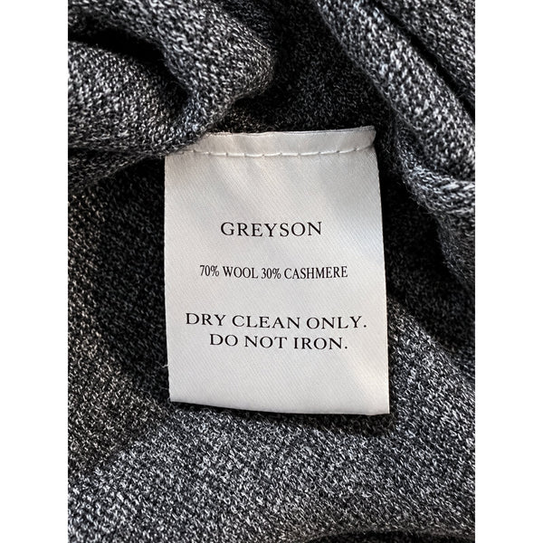 Greyson Koko Wool Cashmere Sweater Hoodie Men's XL Dark Grey Heather $320