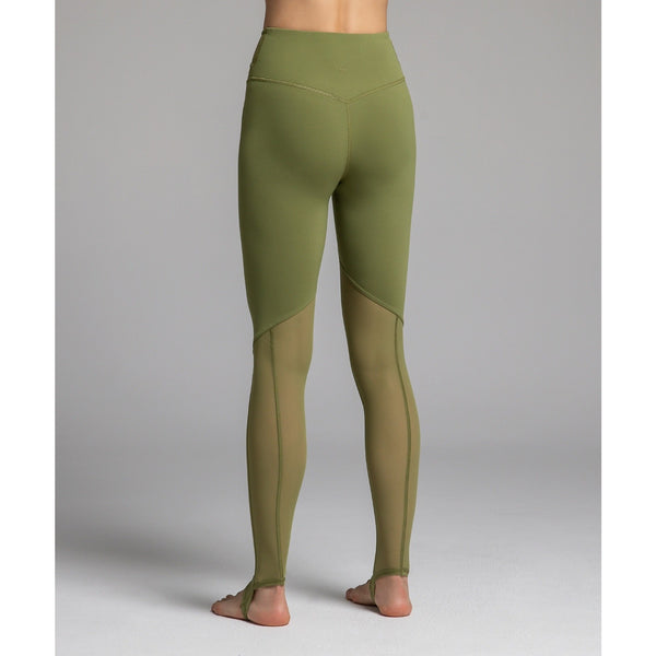 Lululemon Nulu Crisscross Mesh Stirrup Tight Green Leggings Sz 10 LW5ERXS