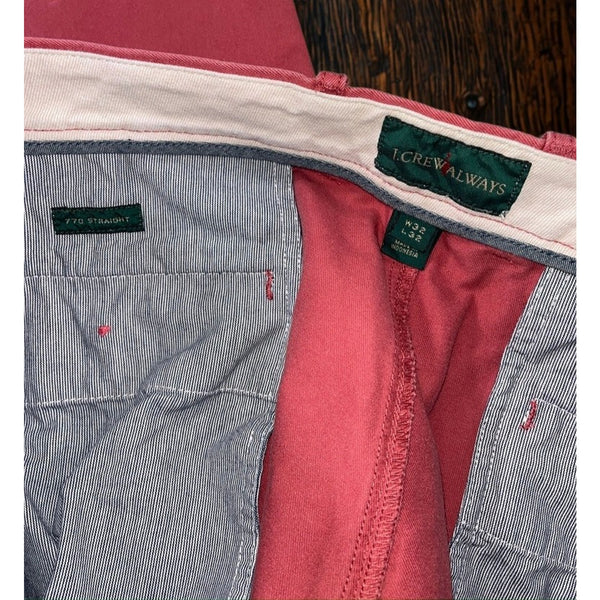 J.Crew 770 Straight Fit Broken-In Chino Pants Men’s 32x32 Red Cotton Khaki