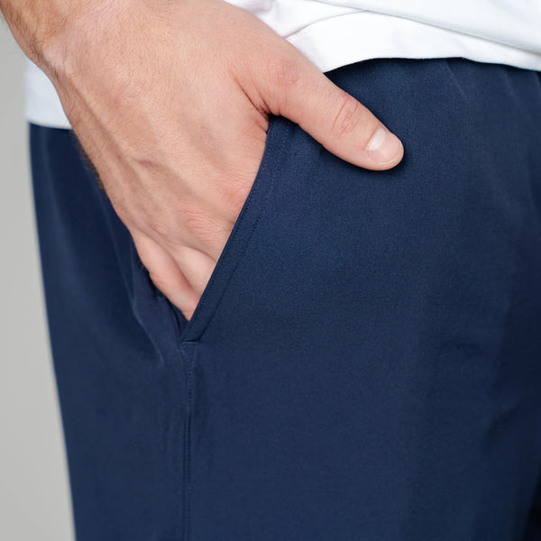 Rhoback Grit Gym Shorts 7" Lined Stretch Blue Athletic Large Performance NWOT