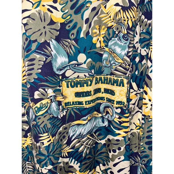 Tommy Bahama Hawaiian Shirt Men’s 2XL Rayon Aloha Safari Floral Vintage