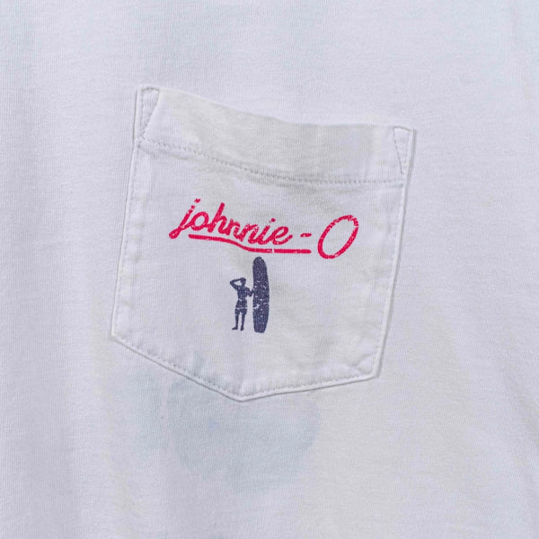 Johnnie-O West Coast Prep Surf Pocket T Shirt White Medium Coastal Beach Tee