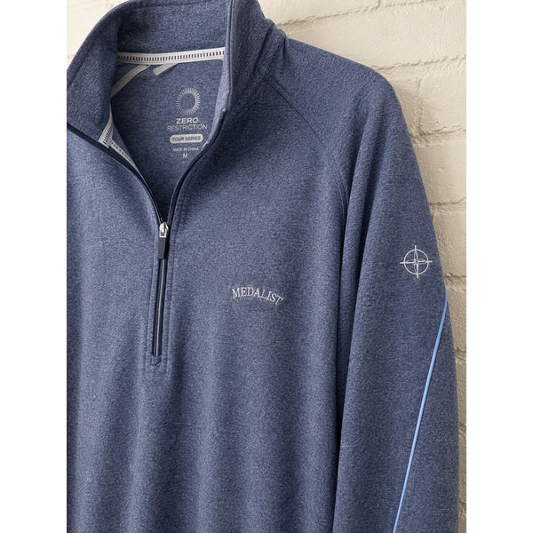 Zero Restriction Medalist Golf Club Tour Series 1/2 Zip Pullover Blue M EUC