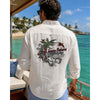 Tommy Bahama Mens XLT 100% Linen Embroidered Back Button Down Shirt White NWOT