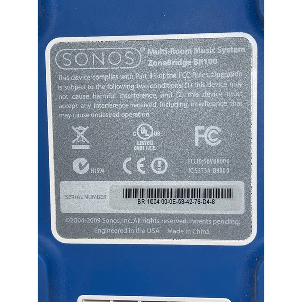 Sonos ZoneBridge BR100 Wireless Multi Room Music System Network Adapter Bridge