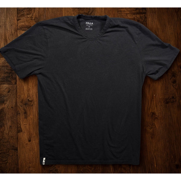 PAKA Royal Alpaca Pima Blend Essential Tee Shirt Black Medium Made in Peru