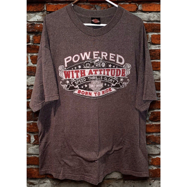 Harley Davidson Powered With Attitude Born To Ride T-Shirt Men's XL Roswell GA