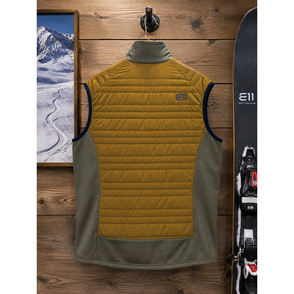 State of Elevenate Fusion Stretch Insulated Vest Men's XL Mustard Brown NWOT